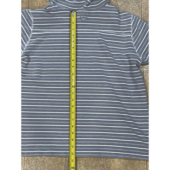 Columbia Hoodie Womens XL Gray Striped Pullover Sweatshirt Cotton Blend -PFG - Picture 4 of 8